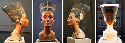 Tutmosis: Nefertiti, piedra caliza policromada, siglo XIV a. C.
